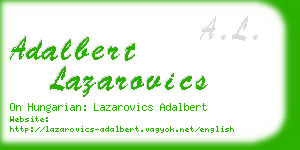 adalbert lazarovics business card